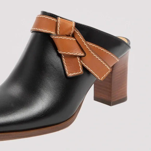 Women's Black and Brown Loewe Mule Clogs - Picture 2 of 8